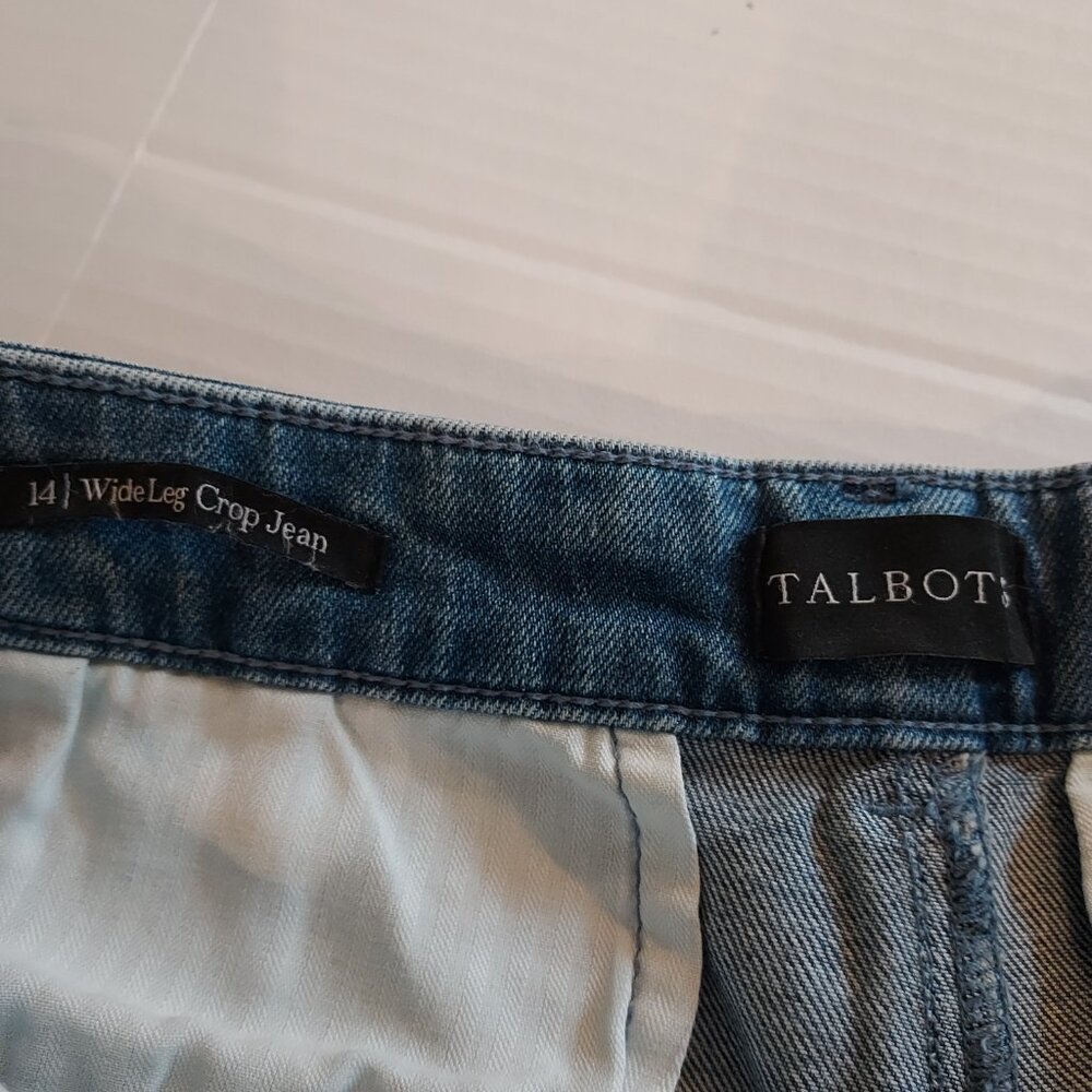 Talbots Wide Leg Released Hem Crop Jeans Size 14 - Picture 9 of 13